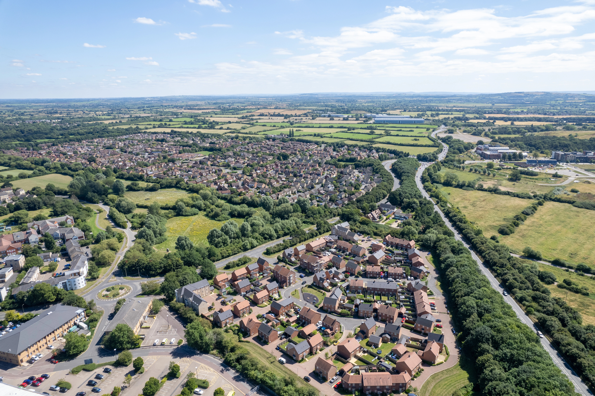 View over Bicester, Oxfordshire