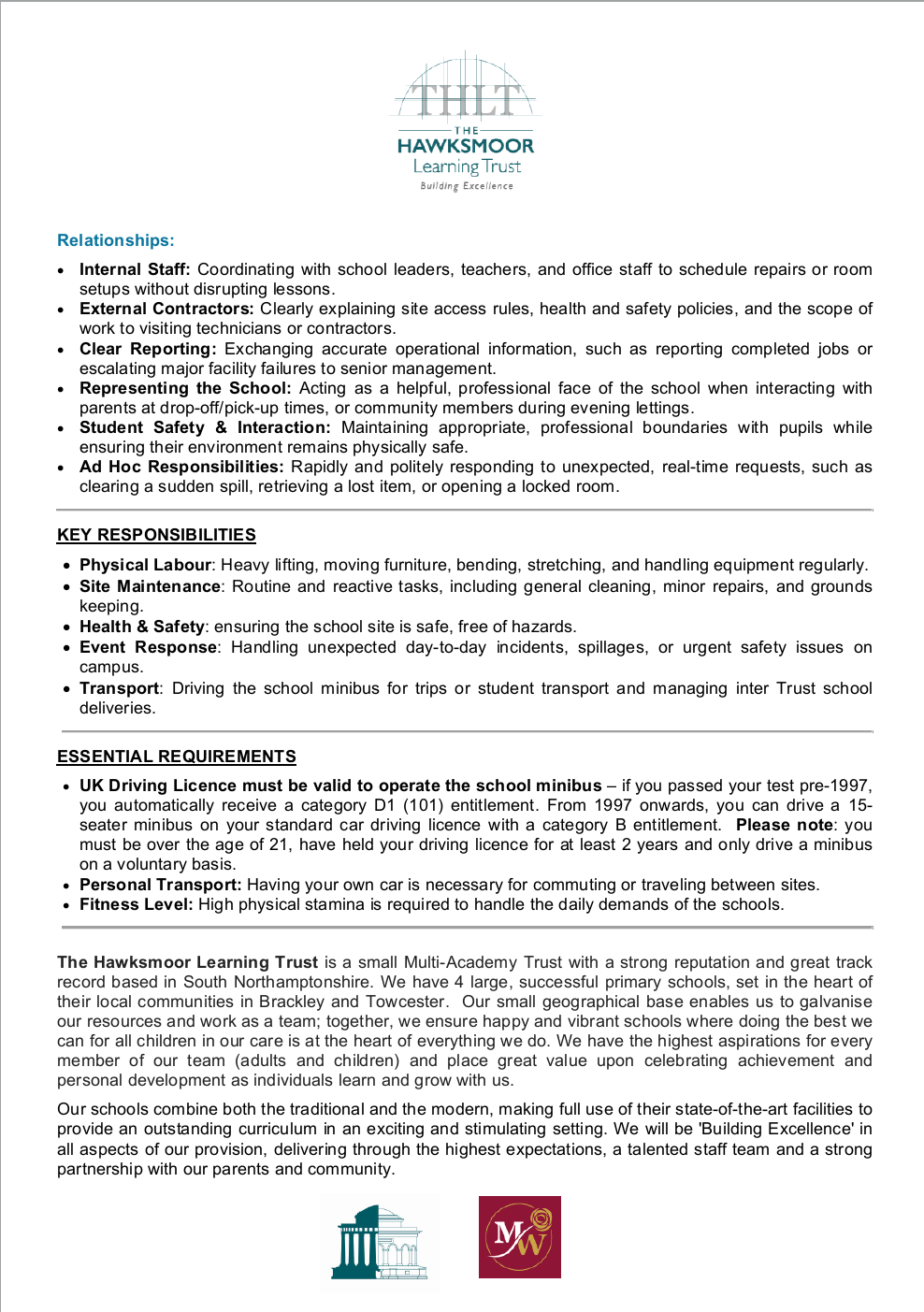 School Caretaker Job Opportunity in Towcester