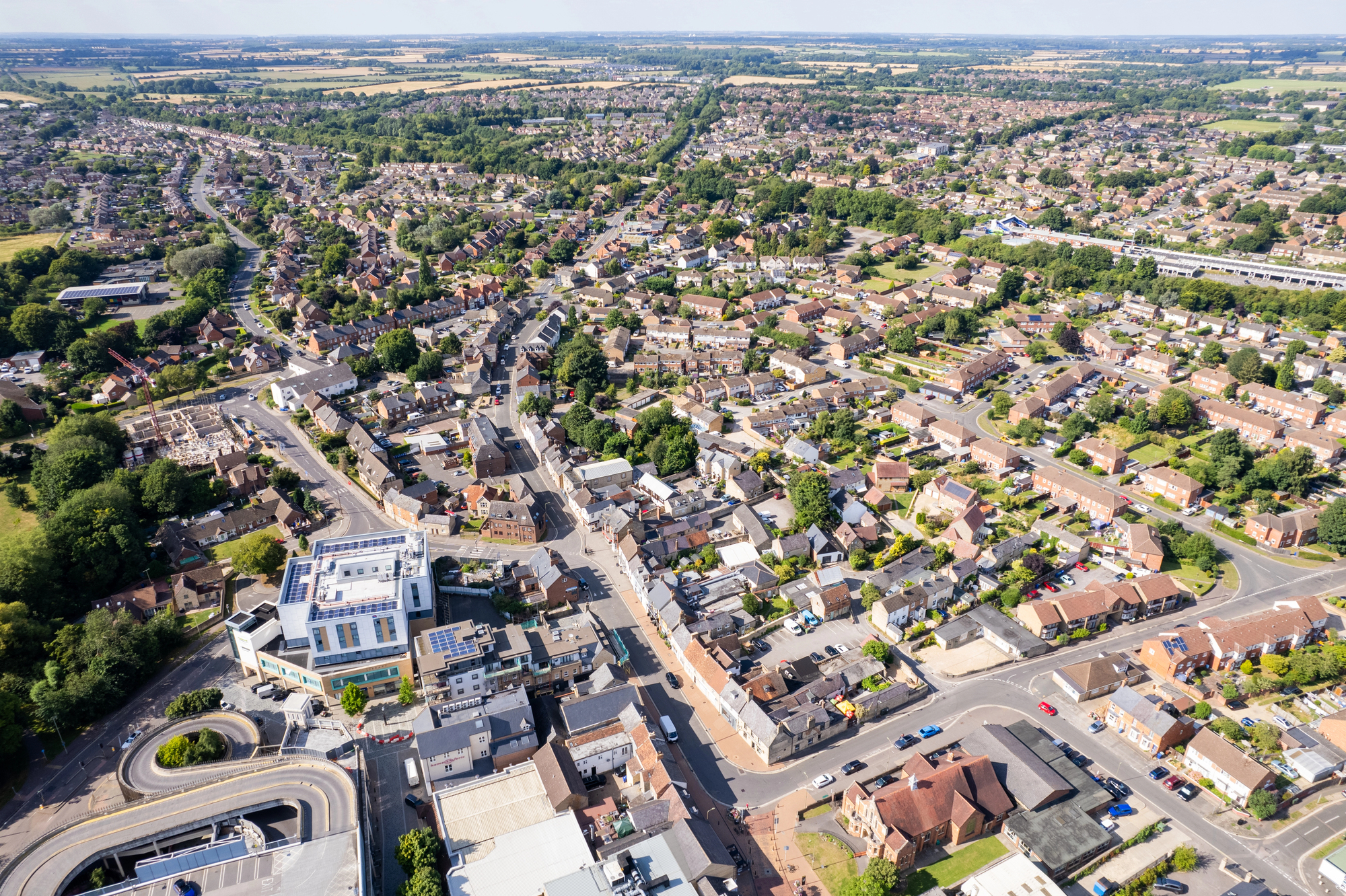 Bicester Oxfordshire aerial view 