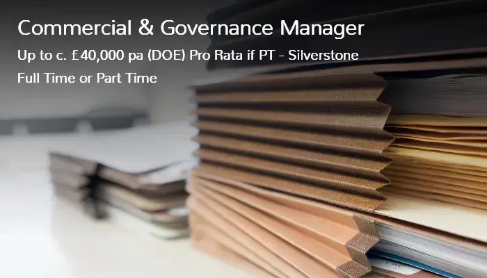 Commercial & Governance Manager job vacancy full or part time job vacancy Silverstone