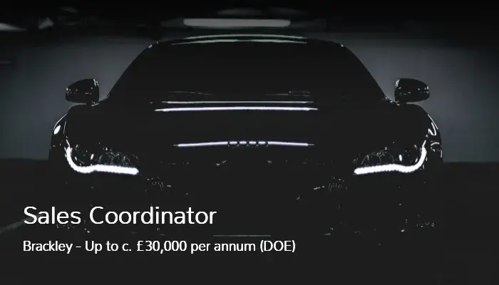 Sales Coordinator Job Vacancy in Brackley
